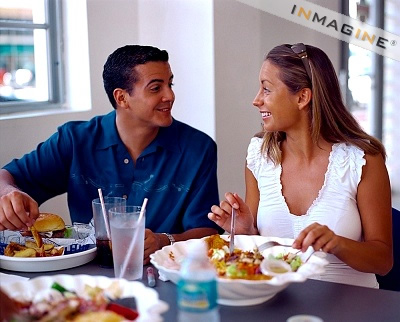 Happy Married Couple Dining at El Sabor Latino!